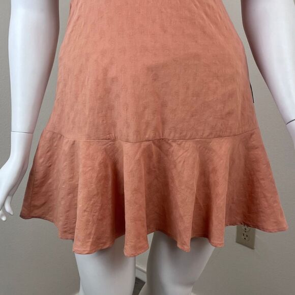 Lulus Women Size XL Orange Days of Dreaming Cotton Dot Tiered Mini NEW Dress - Picture 4 of 14